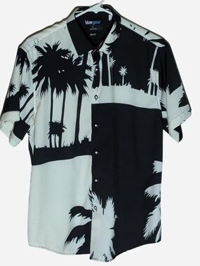 Bluegear Split-Panel Palm Tree Button Down